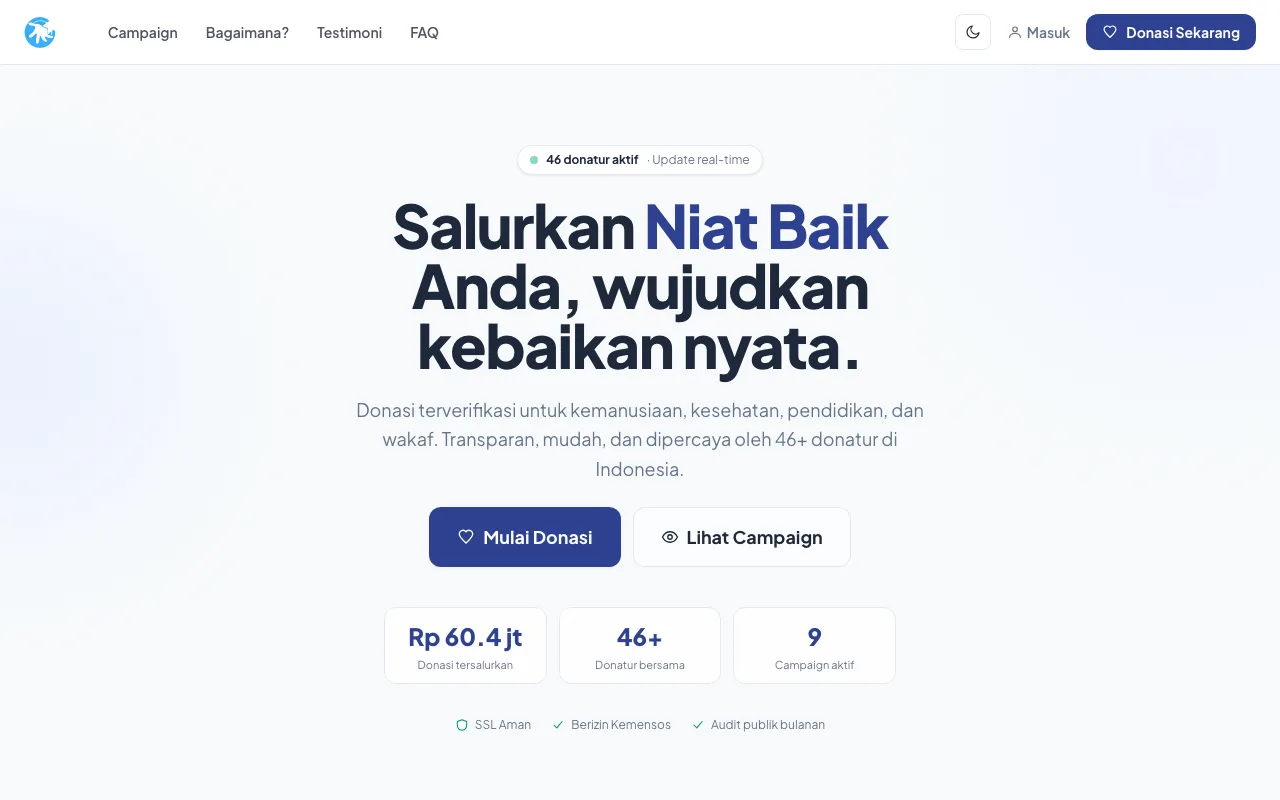 Donasi Niat Baik website preview
